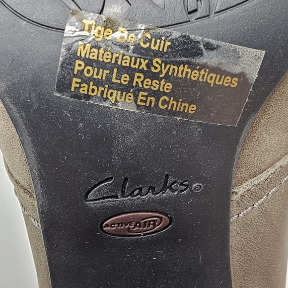 Clarks Artisan Gray Taupe Leather Alpine Lace Up Ankle Booties Womens Size 5.5 - Picture 9 of 11